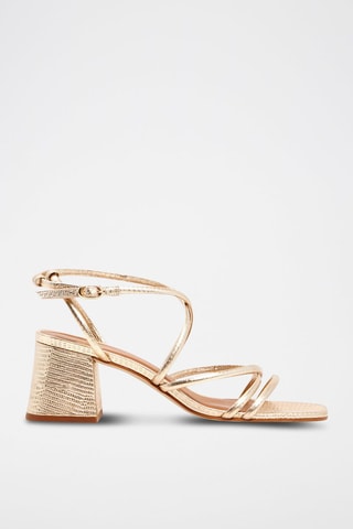Lakleren Ballerina's met Hak - 
Goudkleurig