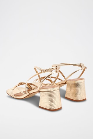 Lakleren Ballerina's met Hak - 
Goudkleurig