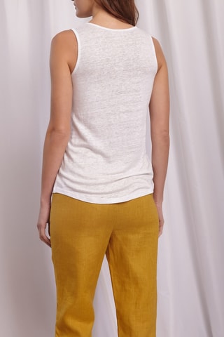 Camisola de alças em linho - 
Branco