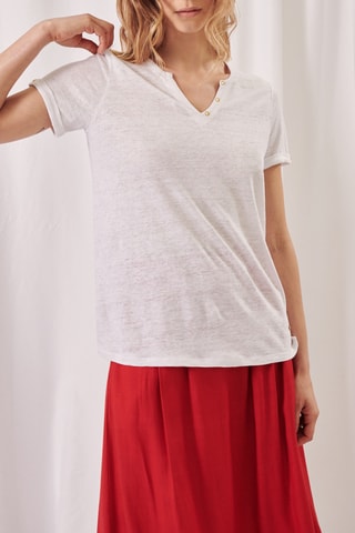 T-shirt en lin - 
Blanc
