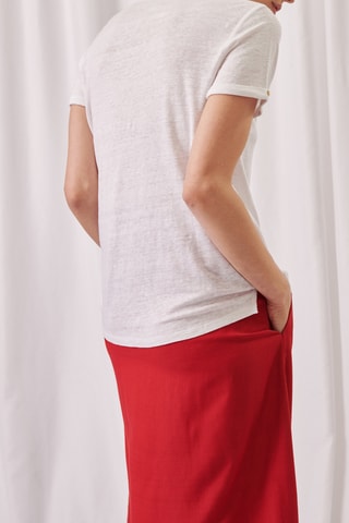 T-shirt en lin - 
Blanc