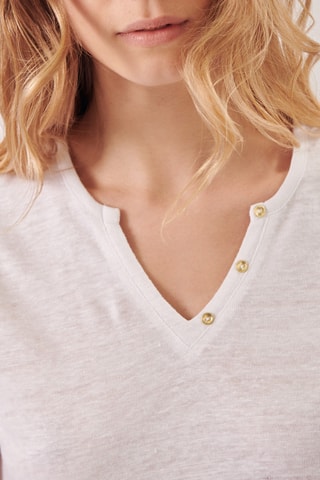 T-shirt en lin - 
Blanc