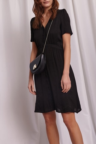 Vestido-camisa - 
Preto