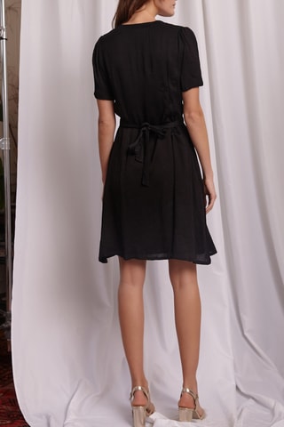Vestido-camisa - 
Preto