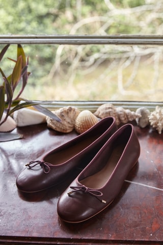 Leren Ballerina's - 
Bruin