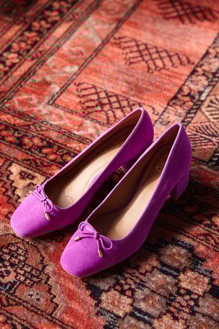 Leren Pumps - 
Paars