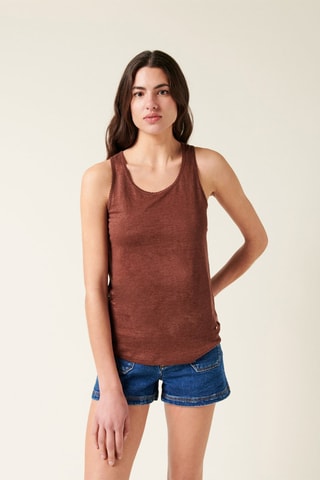 Camisola de alças Angele - Castanho