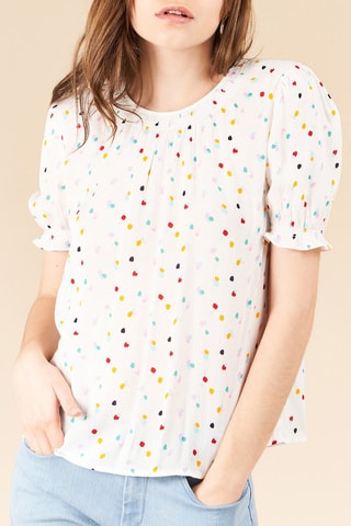 Blusa Teasing - Branco e vermelho