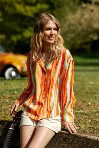 Camisa oversize Calissa - Laranja