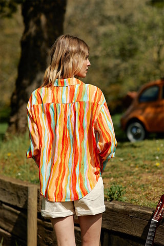 Camisa oversize Calissa - Laranja