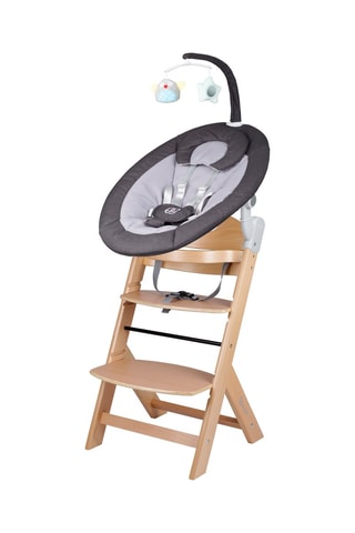Cadeira baloiço Homey e cadeira alta BabyGo Family - Do nascimento até aos 25 kg - Cinzento-escuro