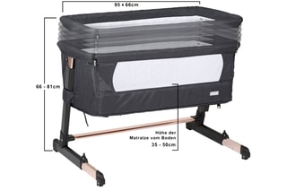 Berço co-sleeping Together Preto e dourado