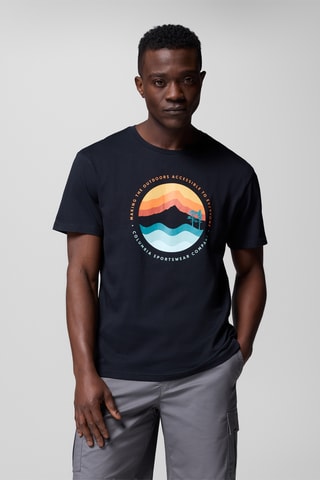 T-shirt regular en coton biologique Path Lake™ - Noir