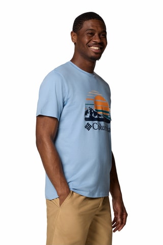 T-shirt regular en coton biologique Path Lake™ - Bleu