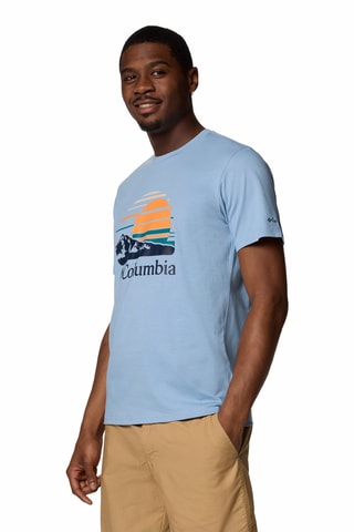 T-shirt regular en coton biologique Path Lake™ - Bleu