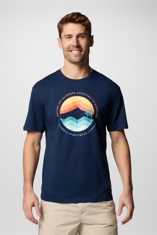 T-shirt regular en coton biologique Path Lake™ - Bleu