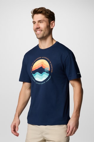 T-shirt regular en coton biologique Path Lake™ - Bleu
