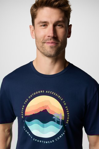 T-shirt regular en coton biologique Path Lake™ - Bleu