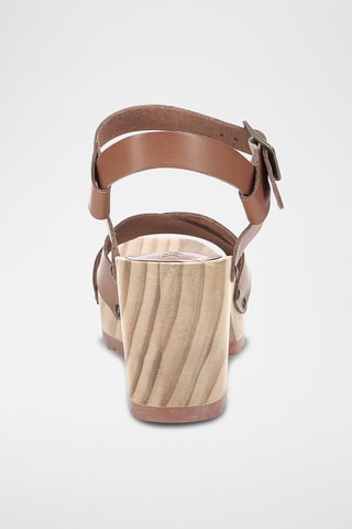 Sandálias de salto em couro Kick Wise - Camel