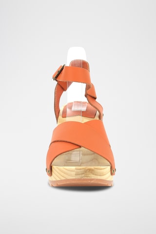 Sandálias de salto em couro Kick Wise - Laranja