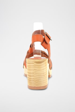 Sandálias de salto em couro Kick Wise - Laranja