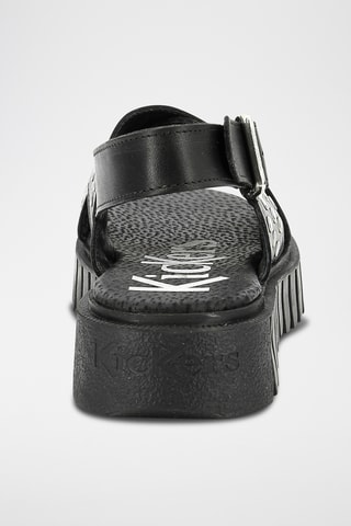 Sandálias com plataforma em couro Kick Fact - Preto