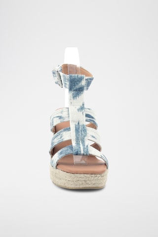 Sandálias com cunha tie and dye Kick Padora PG - Azul-celeste e cru