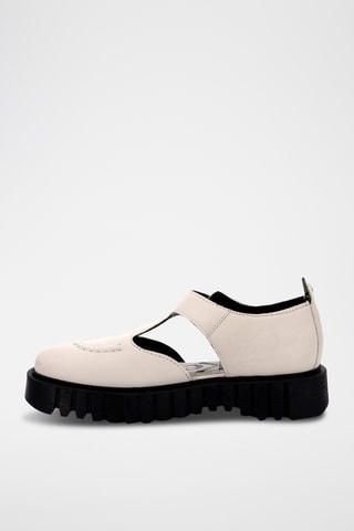 Babies com plataforma em couro Kick Fantastic - Branco