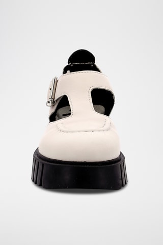 Babies com plataforma em couro Kick Fantastic - Branco