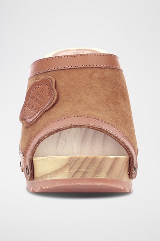 Mules de salto em couro Kick Woodstok - Camel