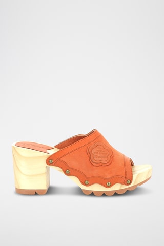 Mules de salto em couro Kick Woodstok - Laranja
