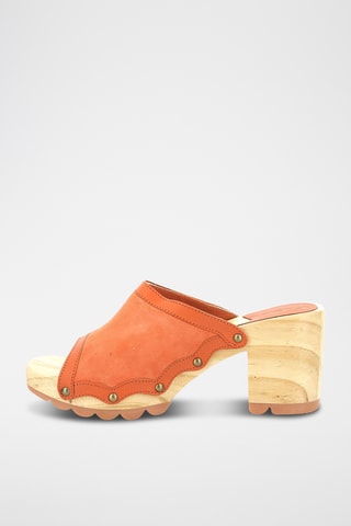 Mules de salto em couro Kick Woodstok - Laranja