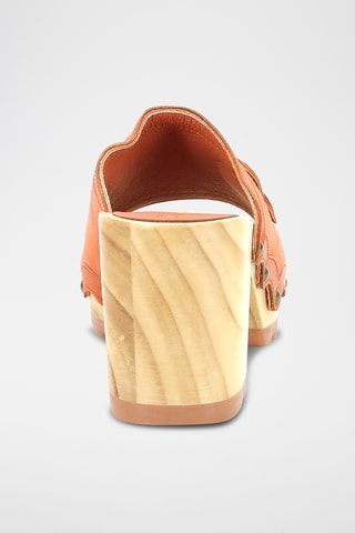 Mules de salto em couro Kick Woodstok - Laranja