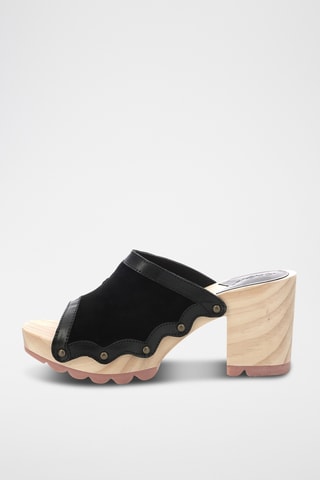 Mules de salto em couro Kick Woodstok - Preto