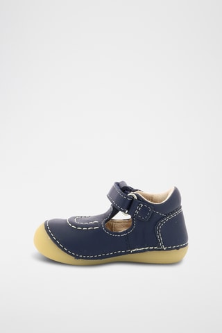 Salomés em couro de carneiro - Azul-marinho