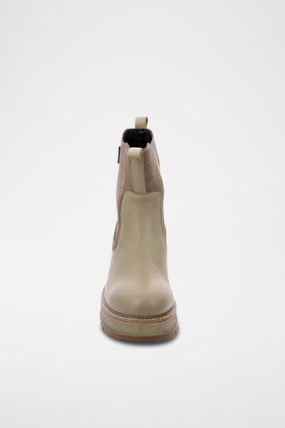 Botins Chelsea com cunha em couro Kick Wag - Cinzento