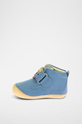 Botinhas em couro Sabio - Azul-celeste
