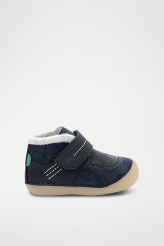 Botinhas forradas em couro Soklimb - Azul-marinho