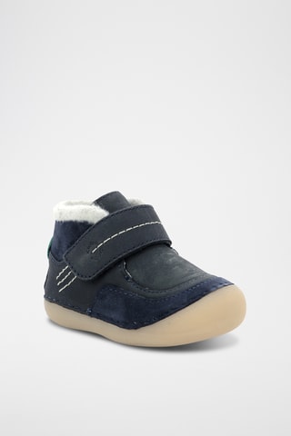 Botinhas forradas em couro Soklimb - Azul-marinho