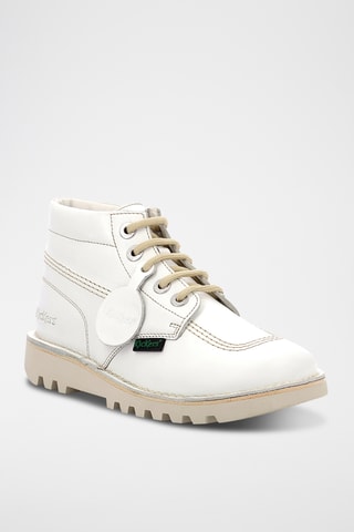 Botins em couro Kick Hi - Branco