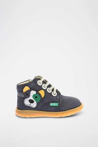 Botinhas em couro Kickbillista - Azul-marinho