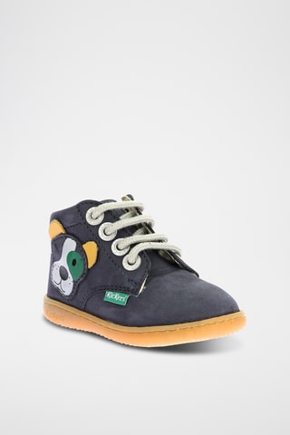 Botinhas em couro Kickbillista - Azul-marinho