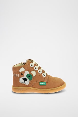 Botinhas em couro Kickbillista - Camel