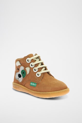 Botinhas em couro Kickbillista - Camel
