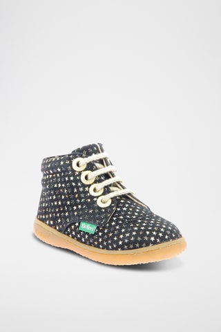 Botinhas em couro Kickbillista - Preto