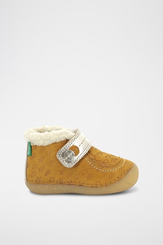 Botinhas forradas em couro So Windy - Amarelo e dourado