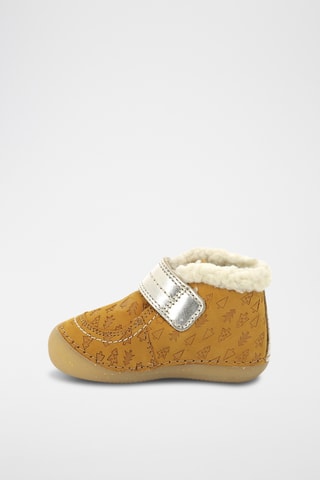 Botinhas forradas em couro So Windy - Amarelo e dourado