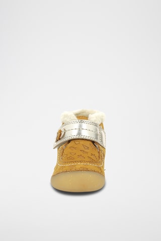 Botinhas forradas em couro So Windy - Amarelo e dourado
