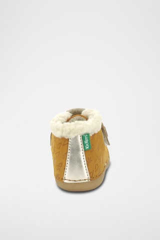 Botinhas forradas em couro So Windy - Amarelo e dourado