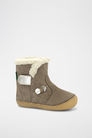 Botins forrados em couro So Windy - Toupeira e dourado